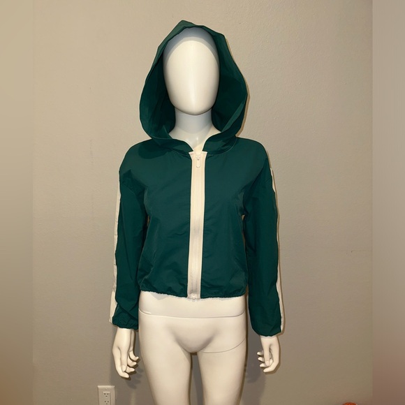 Prince x Target pickleball collection green logo crop windbreaker hooded jacket - Picture 5 of 12